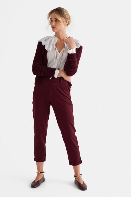 High-rise formal trousers - Red