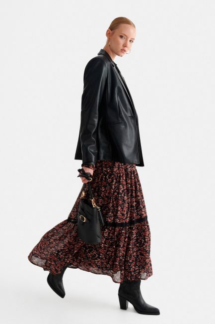 Floral maxi skirt - Black