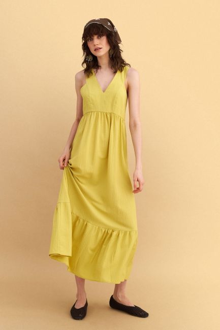 Midi sleeveless dress - Yellow