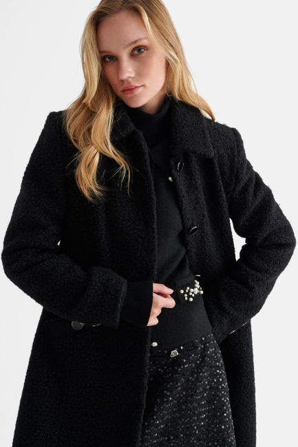 Long coat with pockets - Black