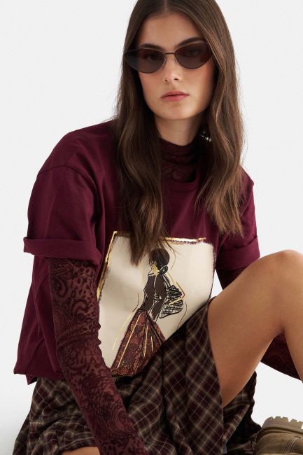 Short-sleeve printed t-shirt - Red