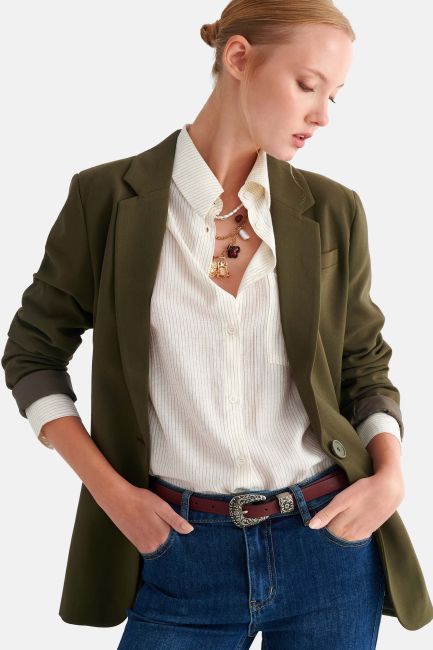 Straight-fit blazer - Green