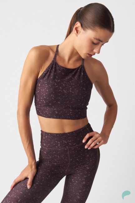 a-feel Leopard-print bustier top with thin racerback straps and an open back - Brown