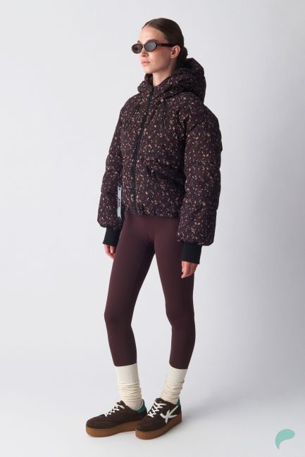 a-feel Μπουφάν cropped με animal print - Καφέ