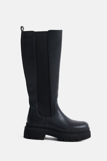 Knee-high boot with chunky sole - Black