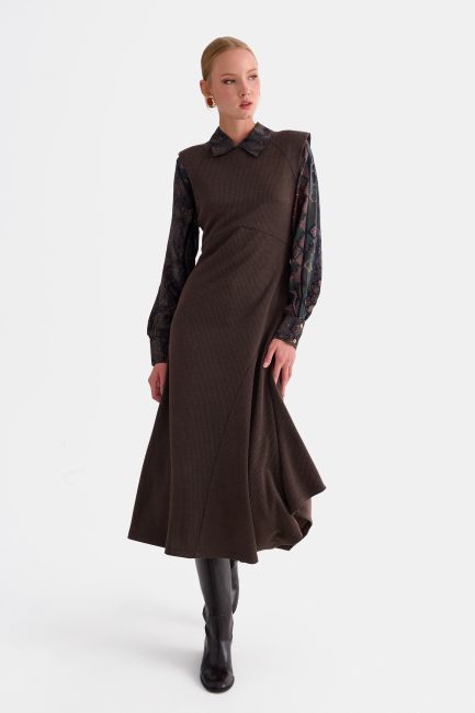 Plain maxi dress - Brown