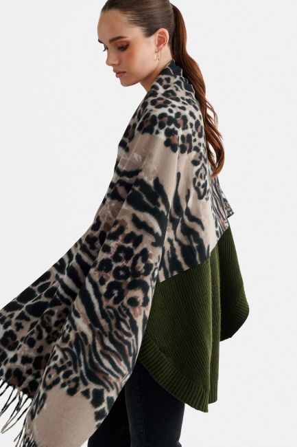 Animal-print scarf - Brown