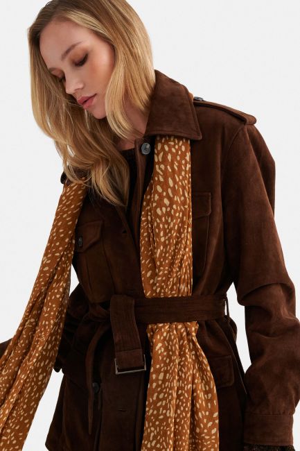 Printed foulard - Brown