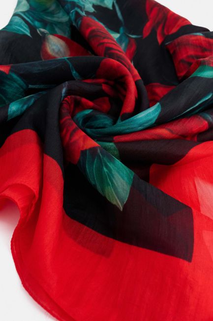 Floral scarf - Red