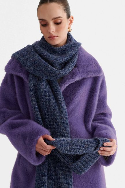 2-piece set with beanie and scarf - Blue