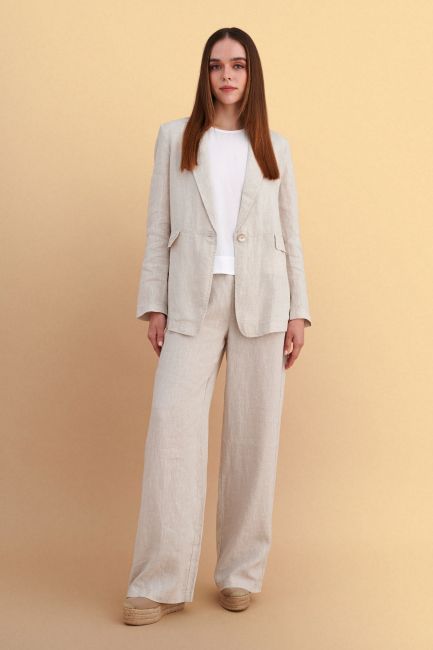 Linen blazer - Beige