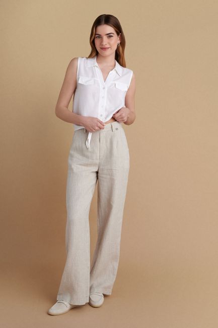 Linen trousers - Beige