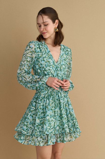 Mini dress with ruffles - Multicolor