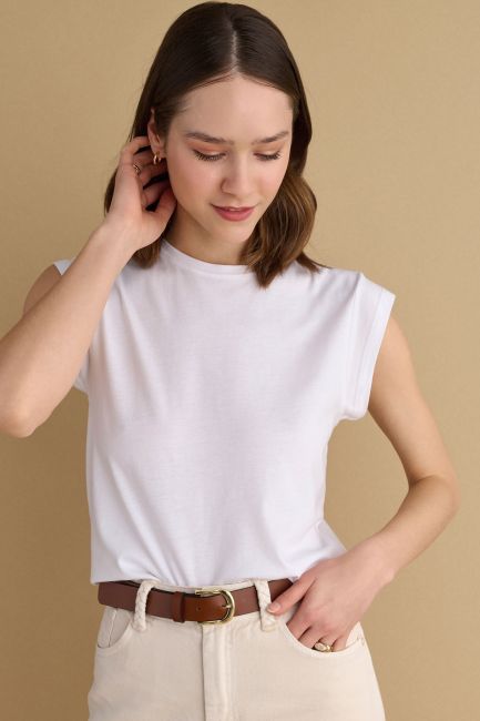T-shirt μονόχρωμο - White