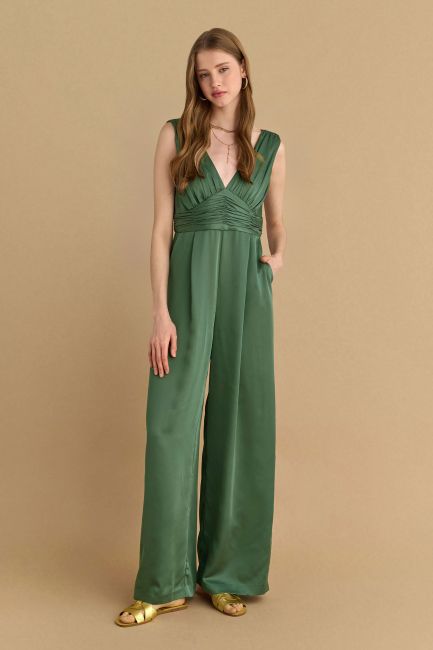 V-neck jumpsuit - Green