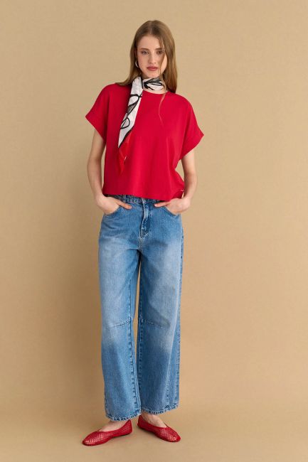 T-shirt μονόχρωμο - Red