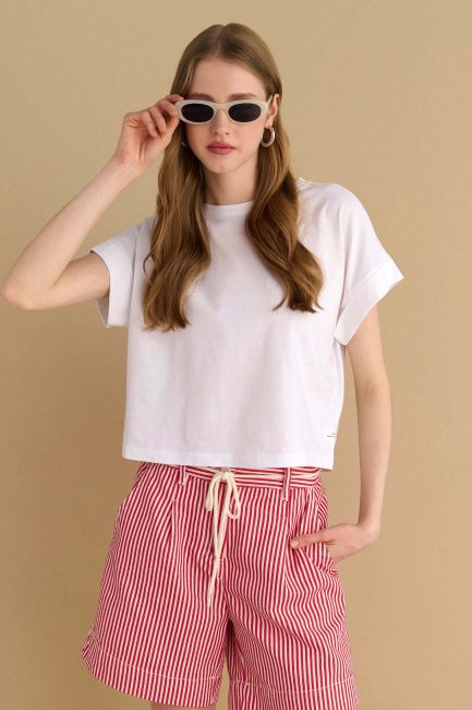 T-shirt μονόχρωμο - White
