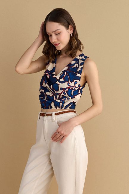Printed sleeveless top - Multicolor