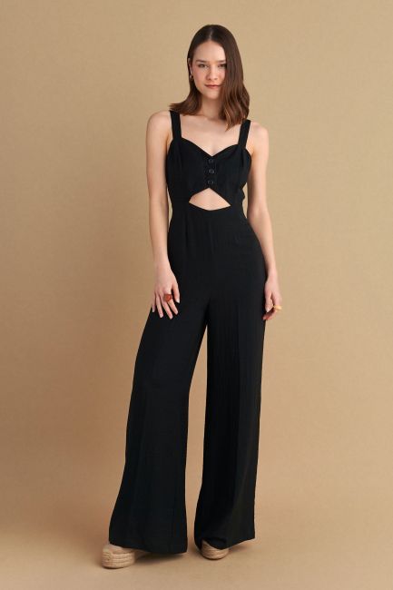 Cut-out jumpsuit - Black