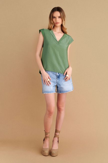 V-neck top - Mint
