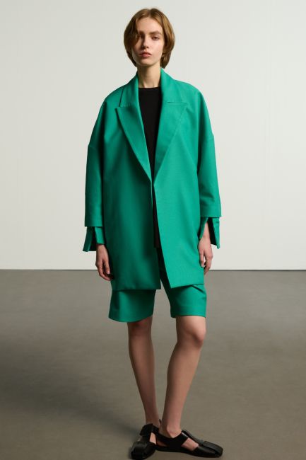 Σακάκι oversized με λεπτομέρεια στο μανίκι - Green