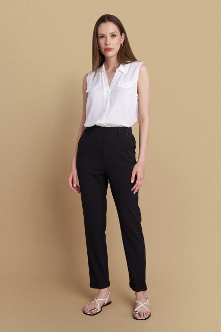 Elastic waist trousers - Black