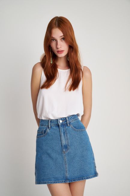 Mini denim skirt - Blue