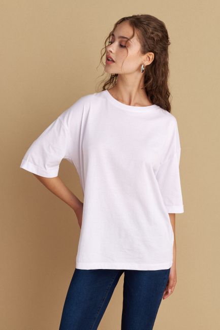 T-shirt μονόχρωμο - White